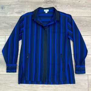 Per Se by Carlisle Shirt Jacket Striped Lightweight Dark Academia‎